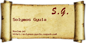 Solymos Gyula névjegykártya